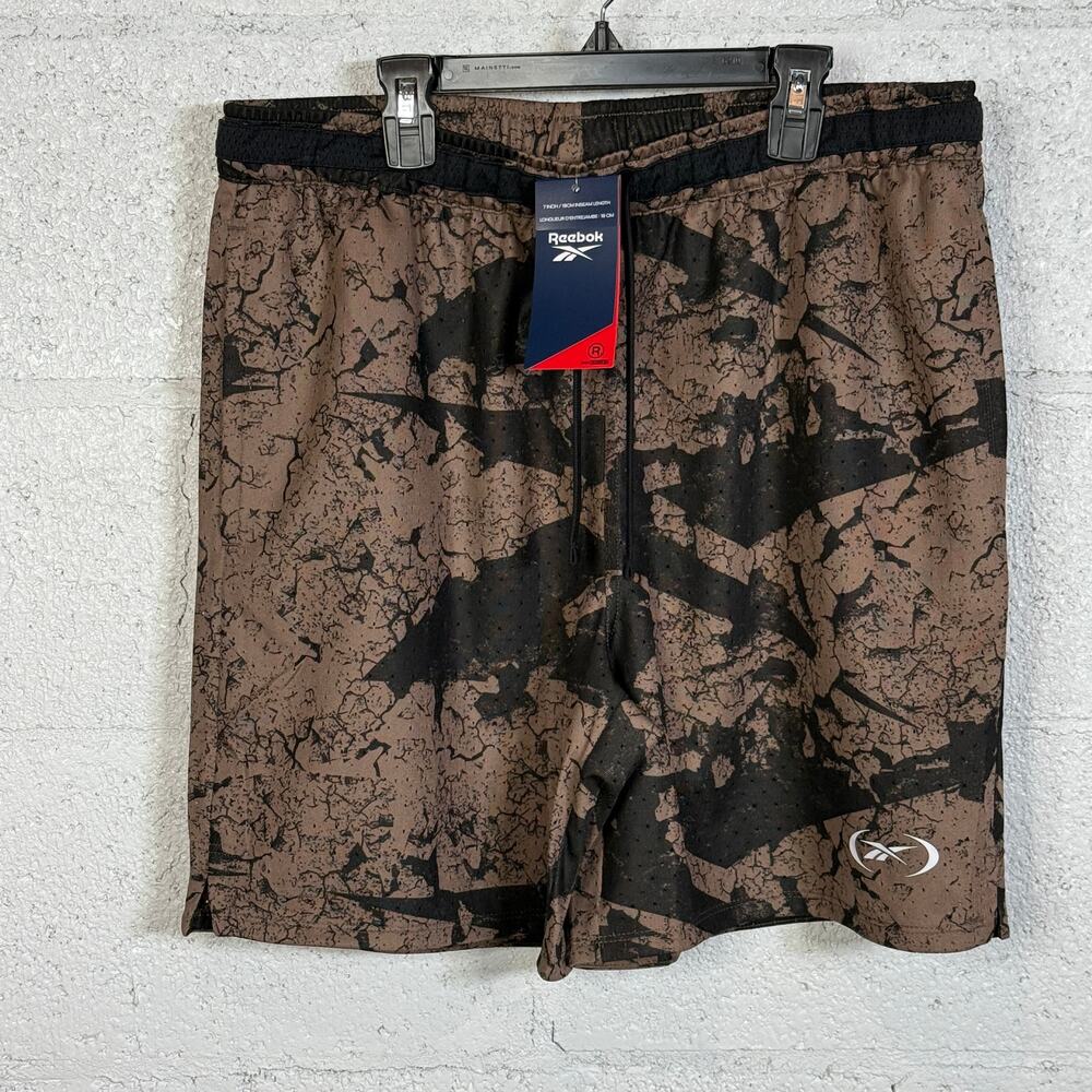 Reebok Men's Basketball Transition Shorts, Brown/black 2XL MSRP $55